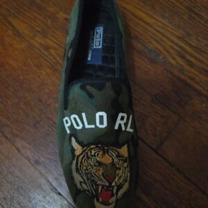 Ralph Lauren Green Camouflage Slip-On Sneakers